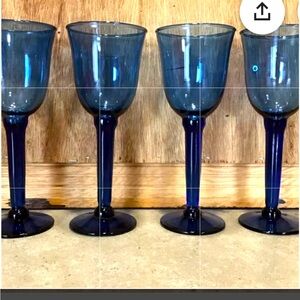 La Mediterranea Blue Water Wine Glass Recycled, Spain, Hand Crafted-4